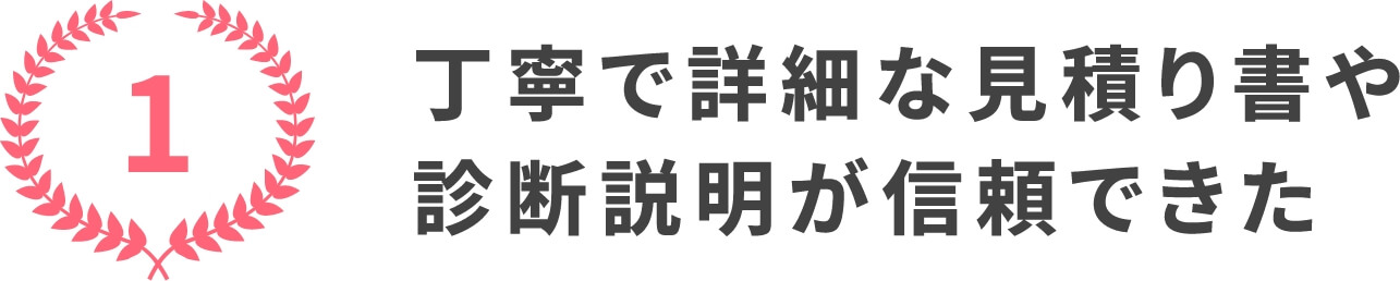 1.丁寧で詳細な見積り書や診断説明が信頼できた